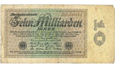 Reichsbanknote, Zehn Milliarden Mark. - Quelle: SVN
