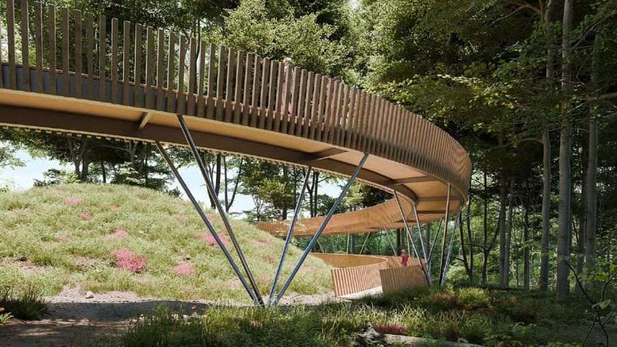 Quelle: Landesgartenschau Bad Nenndorf gGmbH Ein Beispiel der Bauprojekte der Landesgartenschau: Um einen Wasserspeicher herum soll der Waldtempel errichtet werden. Quelle: Landesgartenschau Bad Nenndorf gGmbH